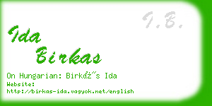 ida birkas business card